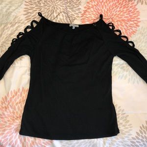 Black laced up sleeve shirt